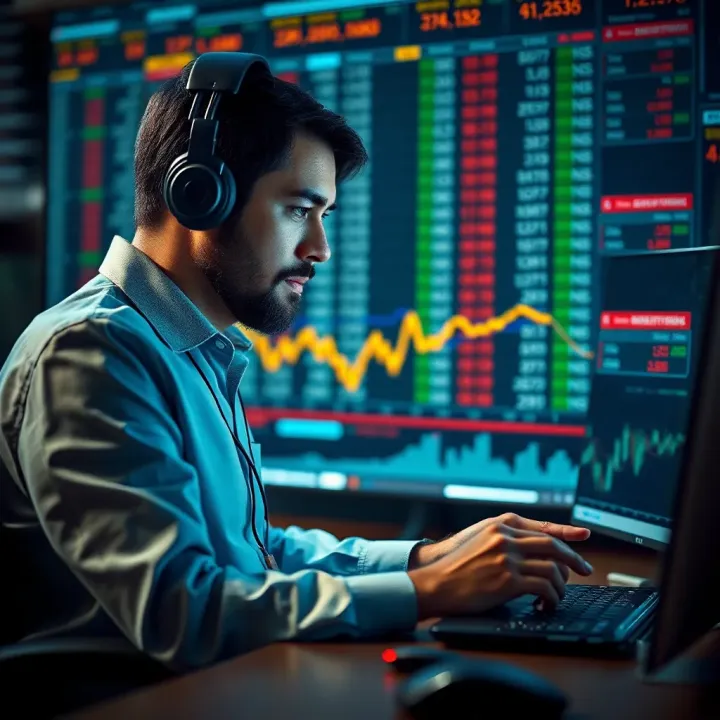 Trader analyzing economic calendar data to inform trading decisions