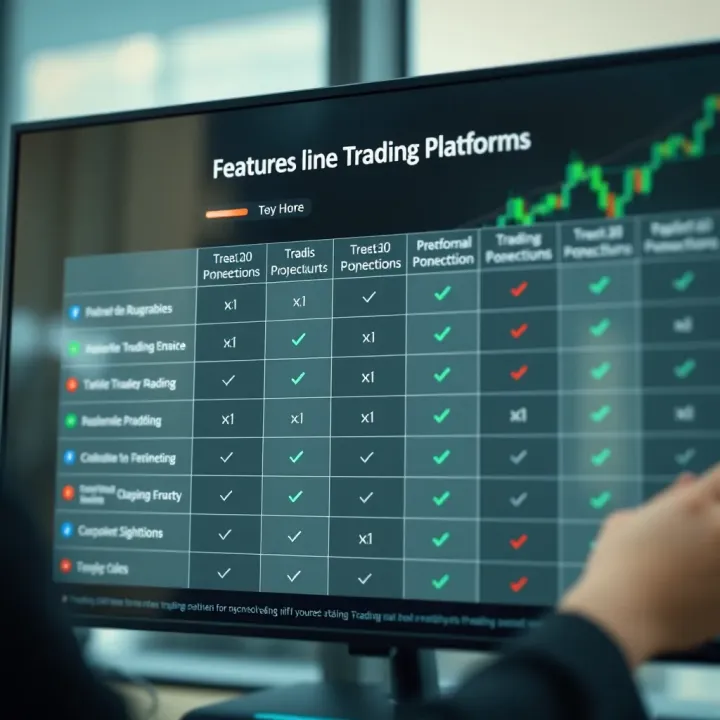 Comparison chart highlighting features of popular beginner trading platforms