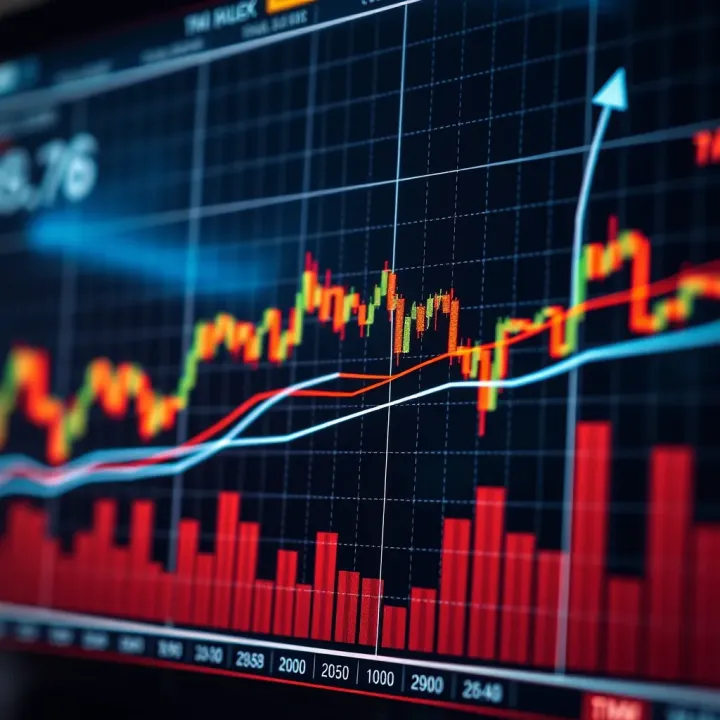 Graph illustrating trend lines and support resistance levels for investment decision making